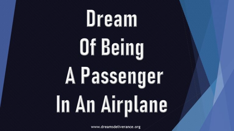 Dream Of Being A Passenger In An Airplane.