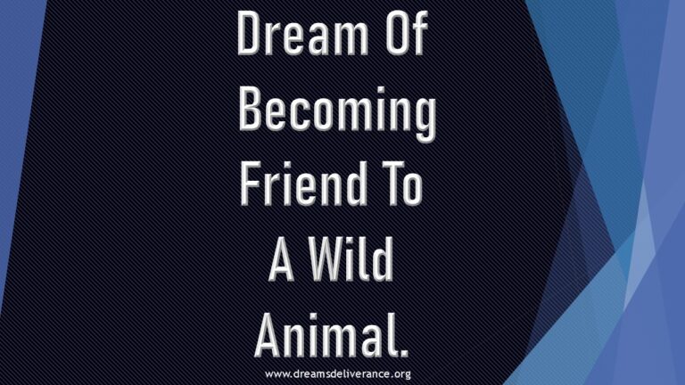 Dream Of Becoming Friend To A Wild Animal.